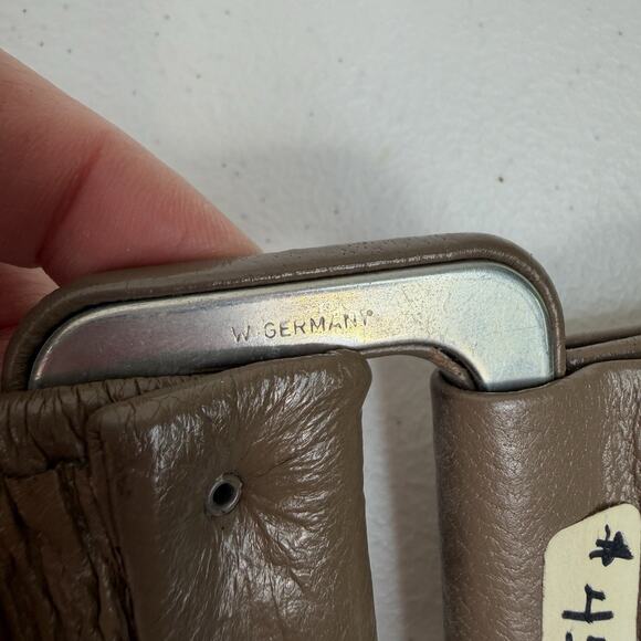 Vtg Astor Belt West Germany Taupe‎ Tan Leather Elastic Waist Belt Cinch Stretch main image 11